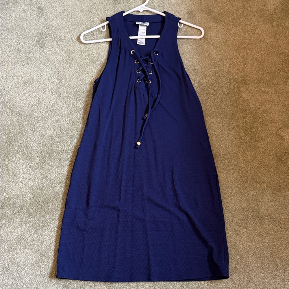 Tommy Bahama Navy Blue Lace-Up Dress